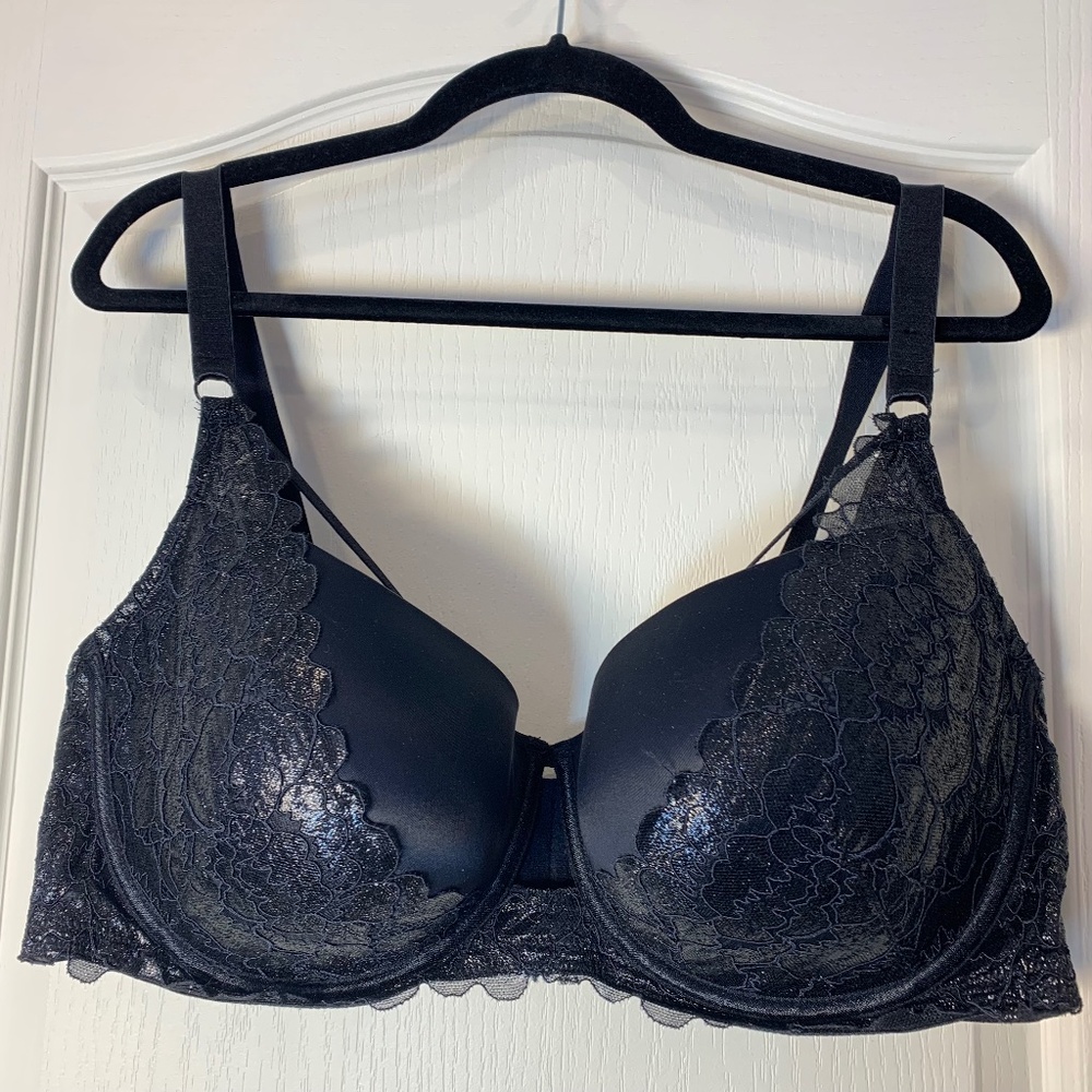 Black Lace Underwire Bra 42DDD Supportive Full Bust Sexy Déesse Lingerie